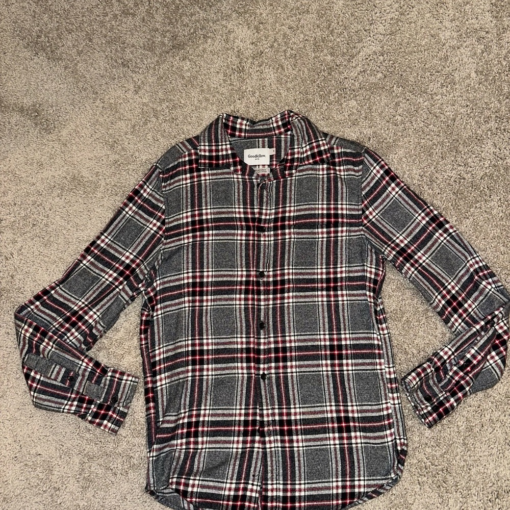 Goodfellow & Co Black and Red Plaid Shirt